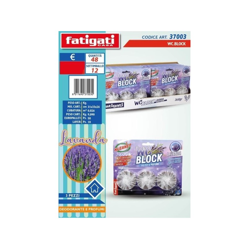 WC BLOCK KLEANET LAVANDA 3PZ