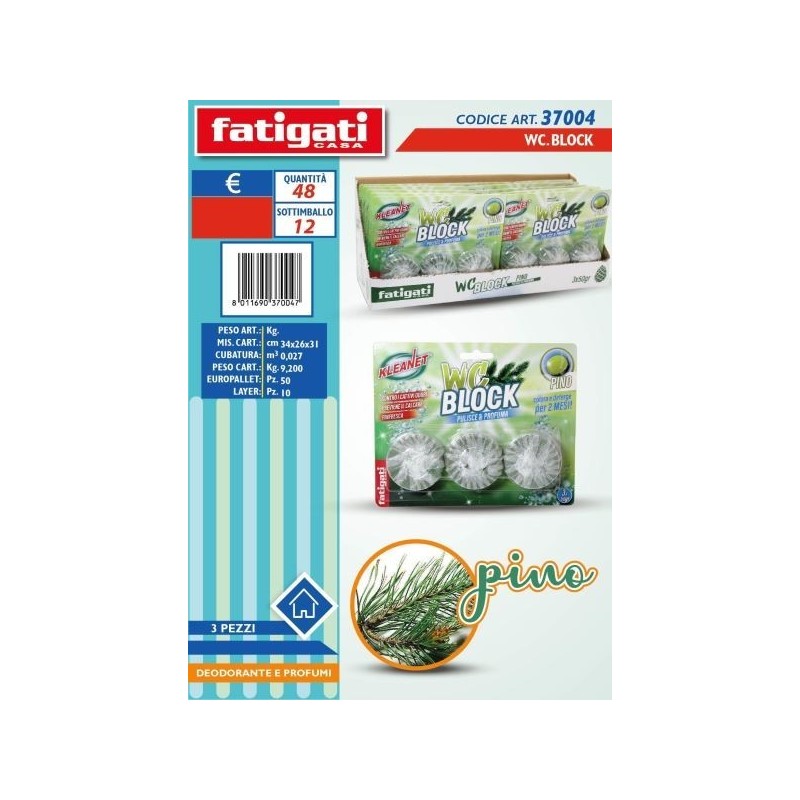 WC BLOCK KLEANET PINO 3PZ