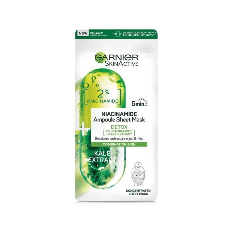 GARNIER MASCHERA IN TESSUTO AMPOLLA DETOX