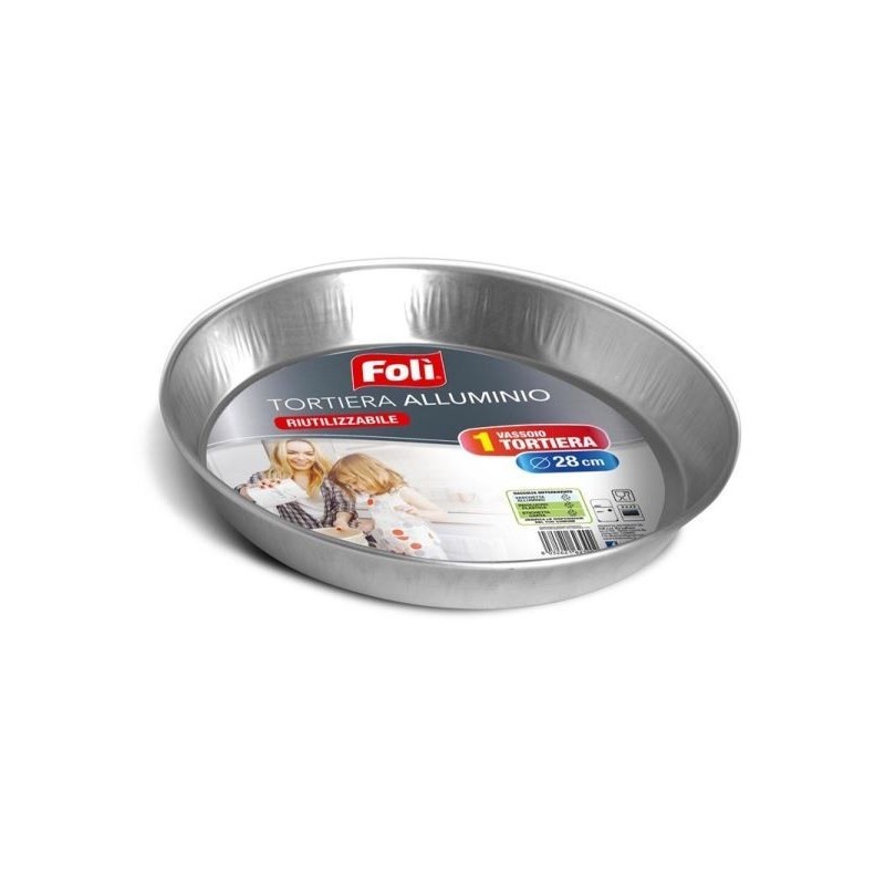 FOLI' TORTIERA ALLUMINIO RIUTILIZZABILE D 28CM 1PZ