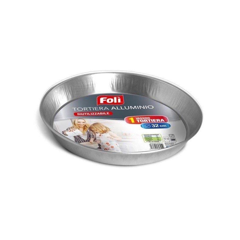 FOLI' TORTIERA ALLUMINIO RIUTILIZZABILE D 32CM 1PZ