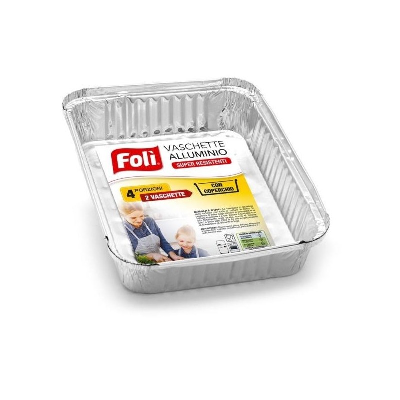 FOLI' VASCHETTE ALLUMINIO C/C 4 PORZ. 2PZ
