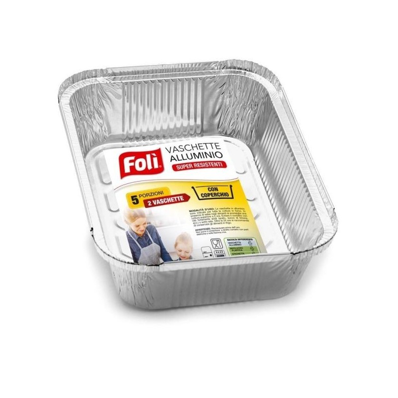 FOLI' VASCHETTE ALLUMINIO C/C 5 PORZ. 2PZ