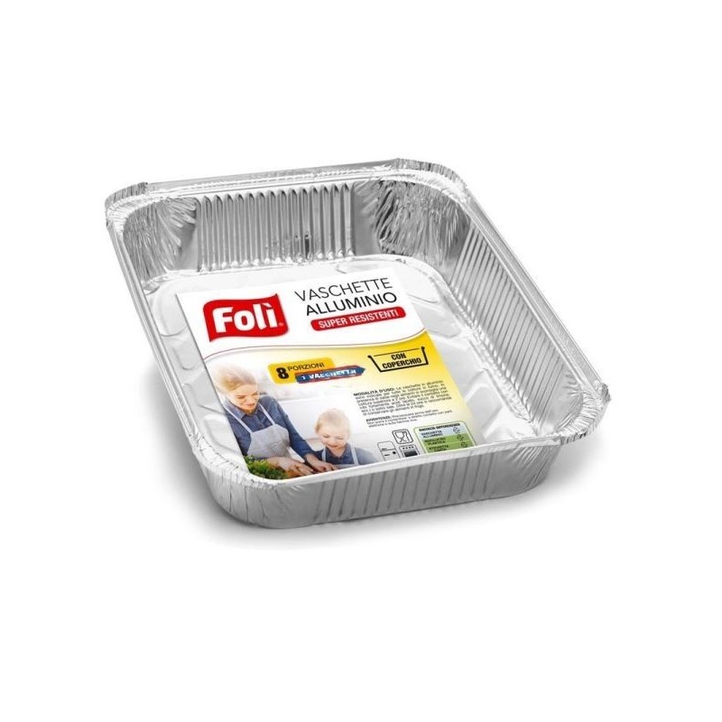 FOLI' VASCHETTE ALLUMINIO C/C 8 PORZ. 1PZ