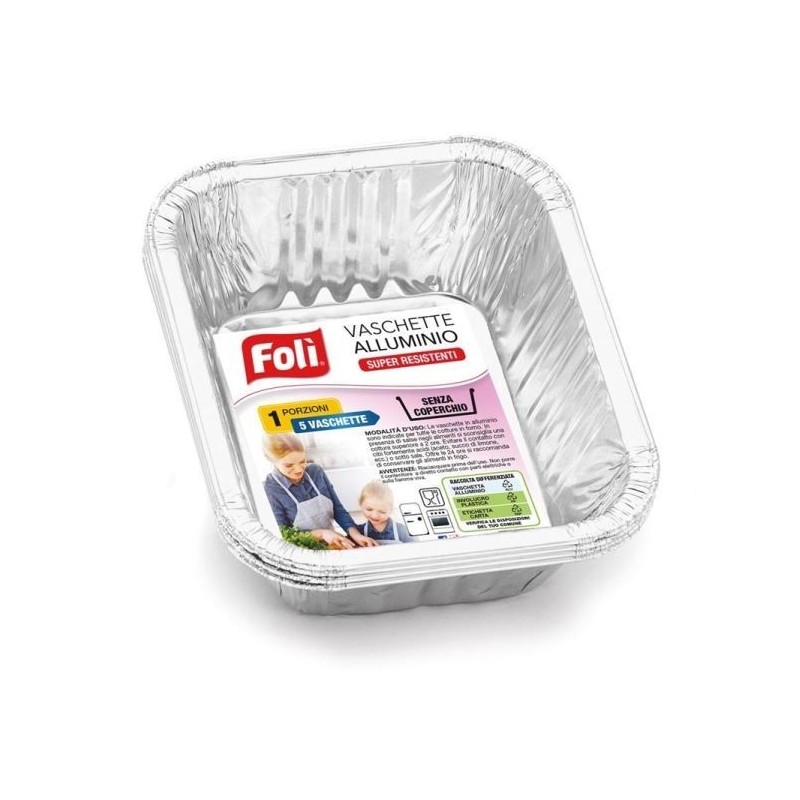 FOLI' VASCHETTE ALLUMINIO S/C 1 PORZ. 5PZ
