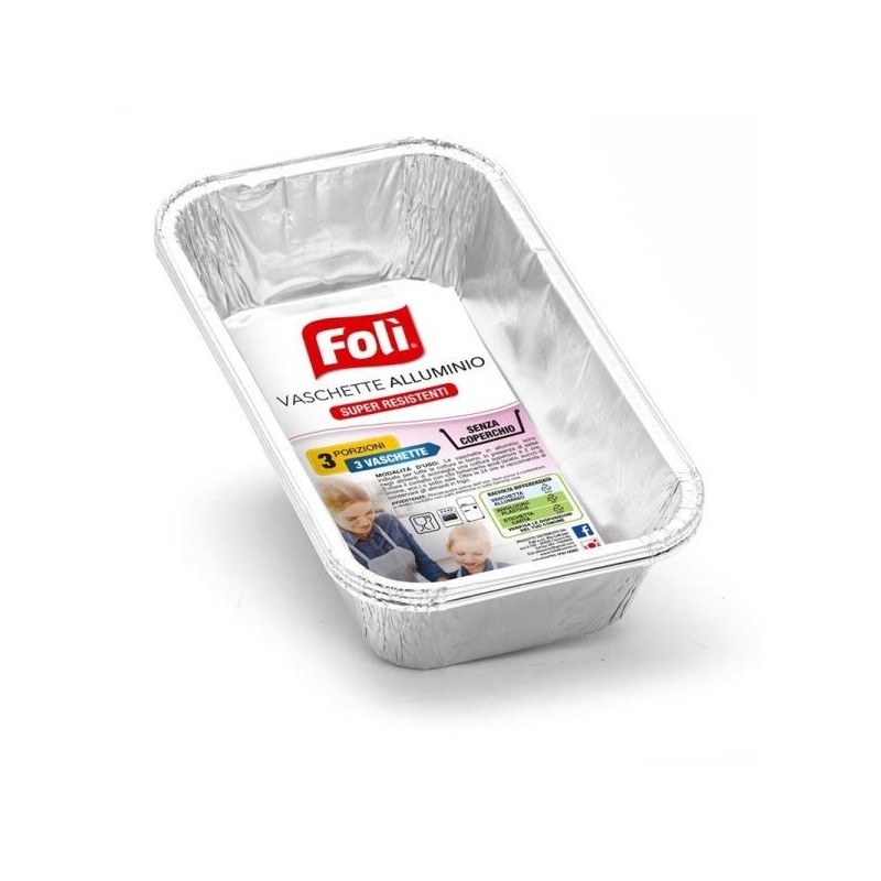 FOLI' VASCHETTE ALLUMINIO S/C 3 PORZ. 3PZ