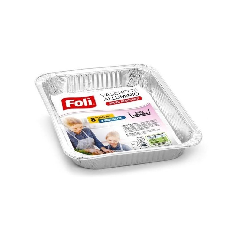 FOLI' VASCHETTE ALLUMINIO S/C 8 PORZ. 2PZ