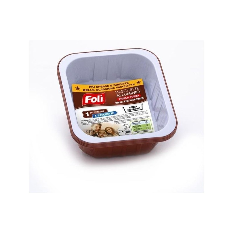 FOLI' VASCHETTE ALLUMINIO TERRACOTTE 1 PORZ. 4PZ