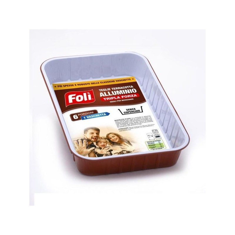 FOLI' VASCHETTE ALLUMINIO TERRACOTTE 6 PORZ. 1PZ