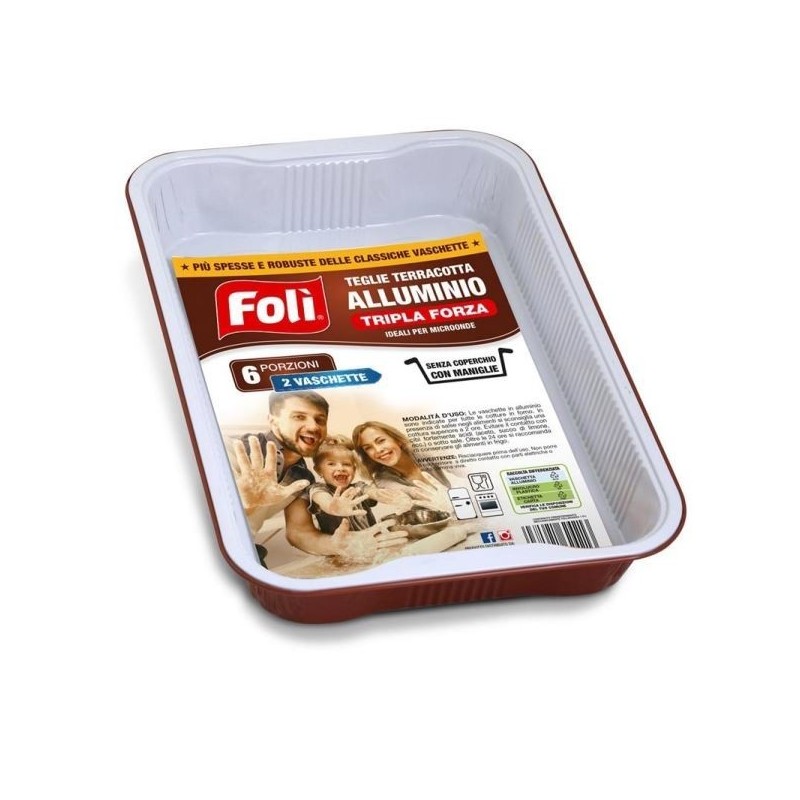 FOLI' VASCHETTE ALLUMINIO TERRACOTTE 6 PORZ. 2PZ