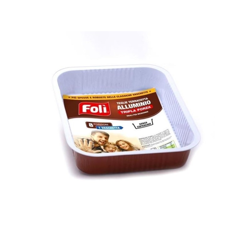 FOLI' VASCHETTE ALLUMINIO TERRACOTTE 8 PORZ. 1PZ