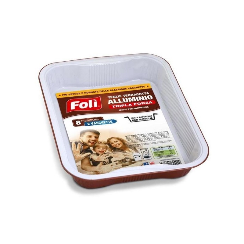 FOLI' VASCHETTE ALLUMINIO TERRACOTTE 8 PORZ. 2PZ