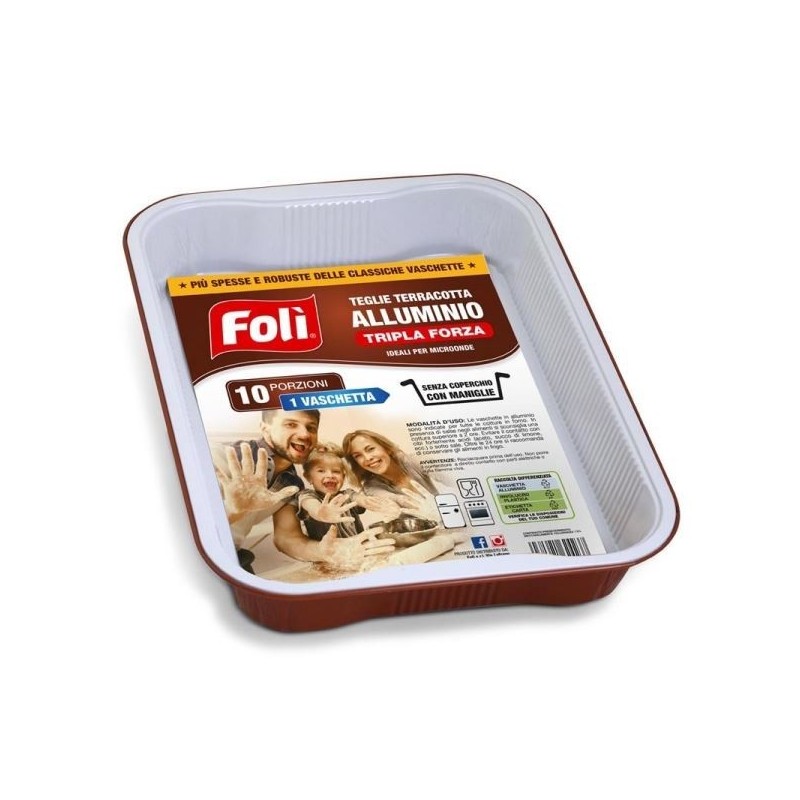 FOLI' VASCHETTE MICROONDE C/MANIGLIE 10 PORZ. 1PZ