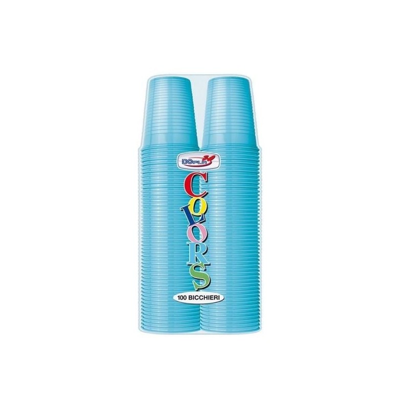 DOPLA BICCHIERI TURCHESE 200CC 100 PZ (2X50)