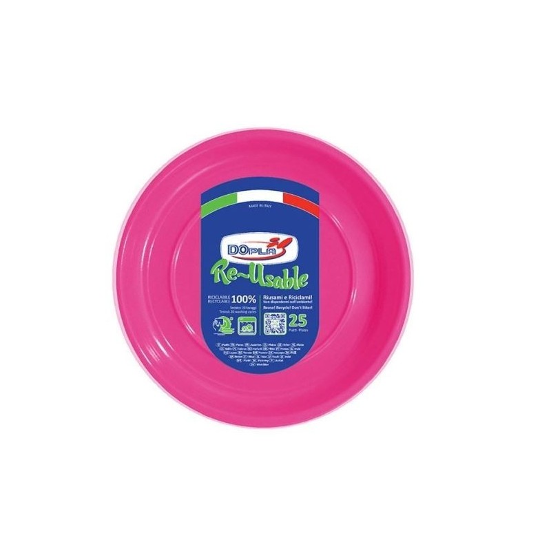 DOPLA PIATTI FONDI FUCSIA D 20,5 25PZ