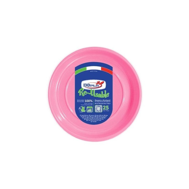 DOPLA PIATTI FONDI ROSA D 20,5 25PZ