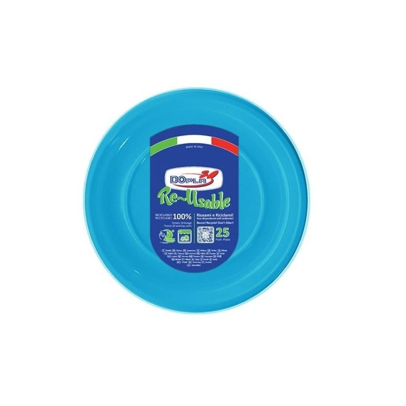 DOPLA PIATTI FONDI TURCHESE D 20,5 25PZ