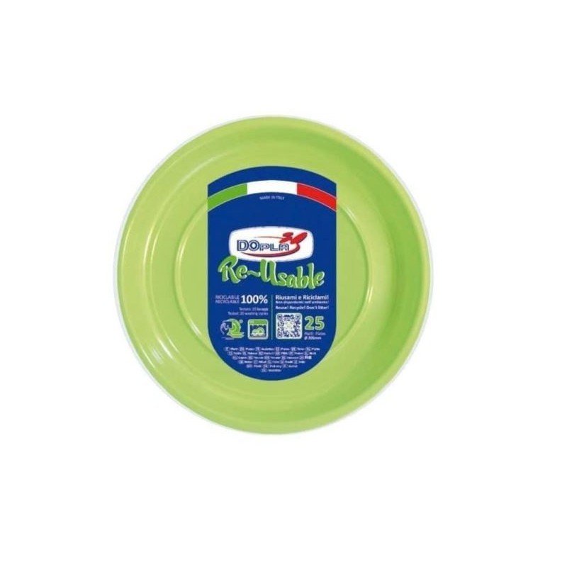 DOPLA PIATTI FONDI VERDE ACIDO D 20,5 25PZ