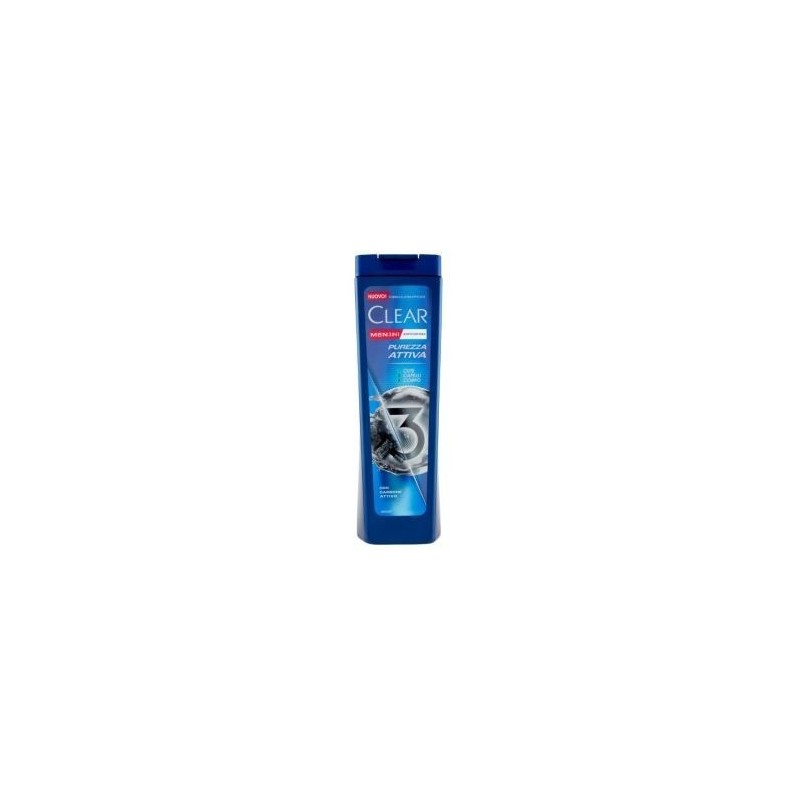 CLEAR MEN SHAMPOO 3IN1 PUREZZA ATTIVA CARBONE 225 ML
