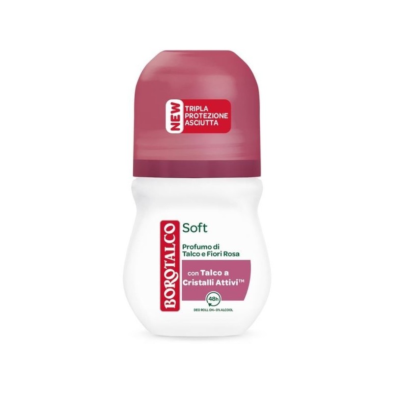 BOROTALCO DEO ROLL-ON SOFT TALCO/FIORI ROSA 50 ML