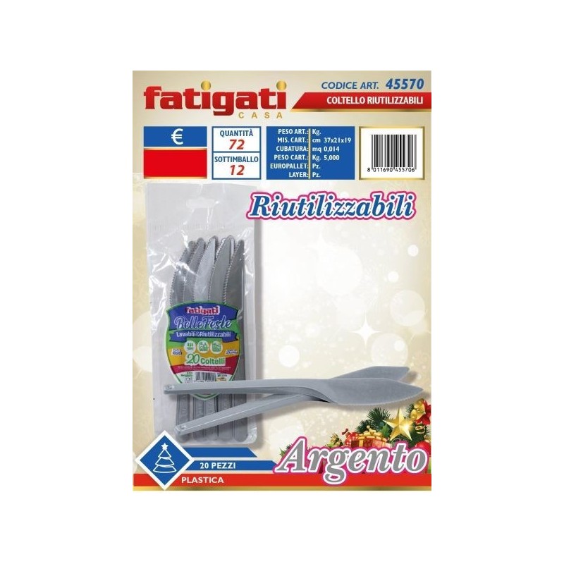 BELLE FESTE COLTELLI RIUTILIZ. ARGENTO 20PZ