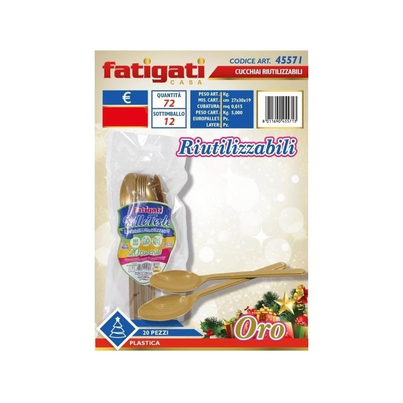 BELLE FESTE CUCCHIAI RIUTILIZ. ORO 20PZ