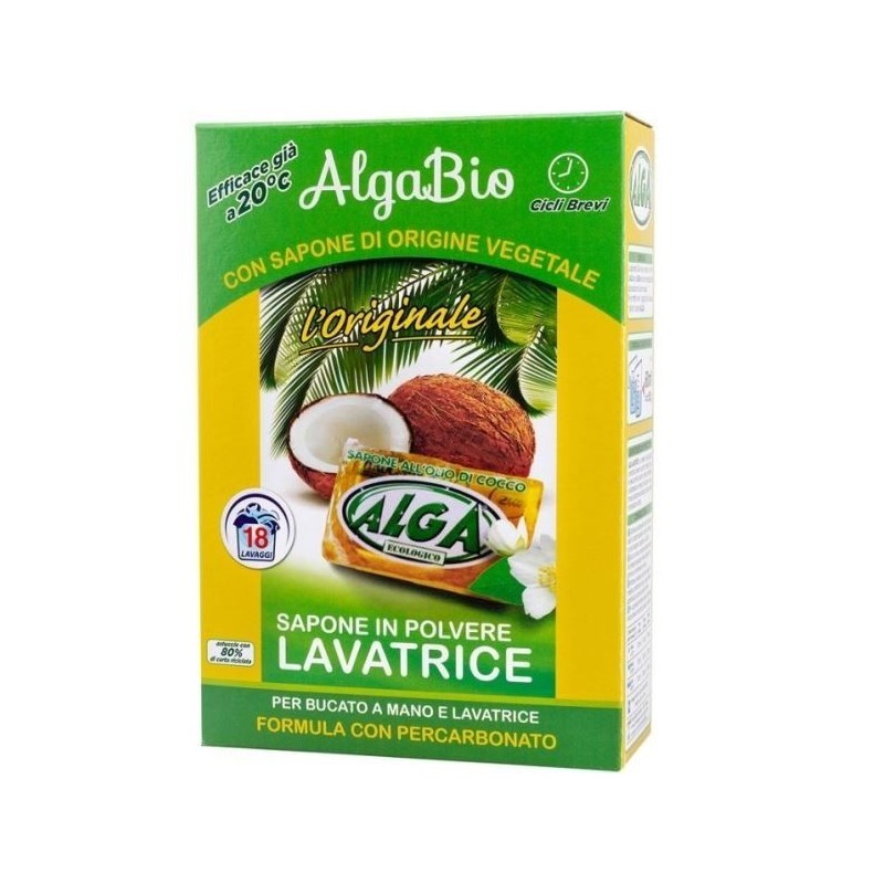 ALGA BIO SAPONE BUCATO IN POLVERE OLIO DI COCCO 18 LAV. 990GR