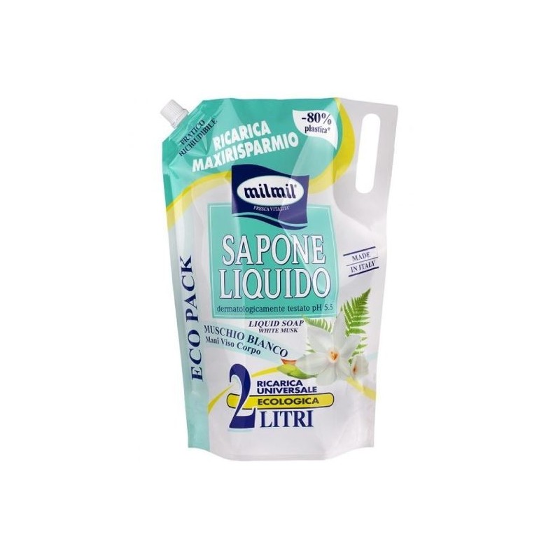 MIL MIL SAPONE BUSTA MUSCHIO BIANCO 2 LT