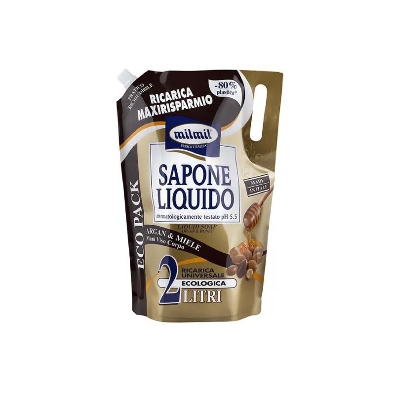 MIL MIL SAPONE BUSTA ARGAN & MIELE 2 LT
