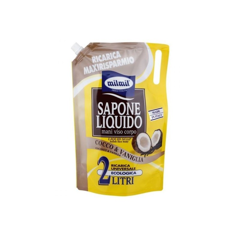 MIL MIL SAPONE BUSTA COCCO & VANIGLIA 2 LT
