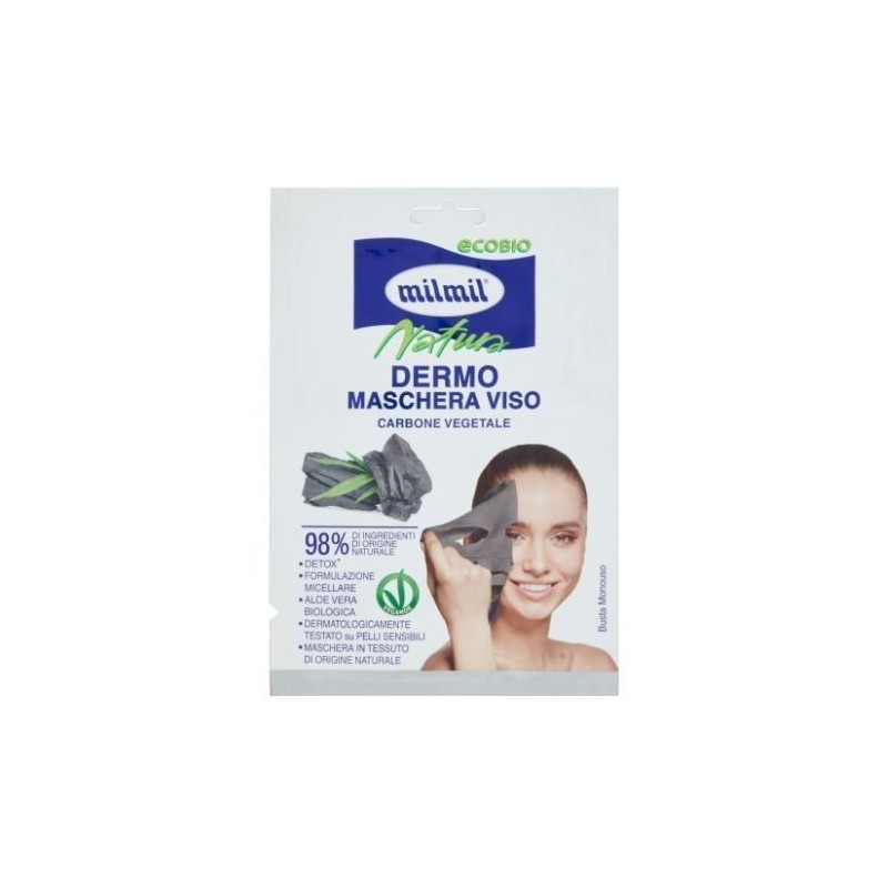 MIL MIL DERMO NATURA MASCHERA VISO CARBONE