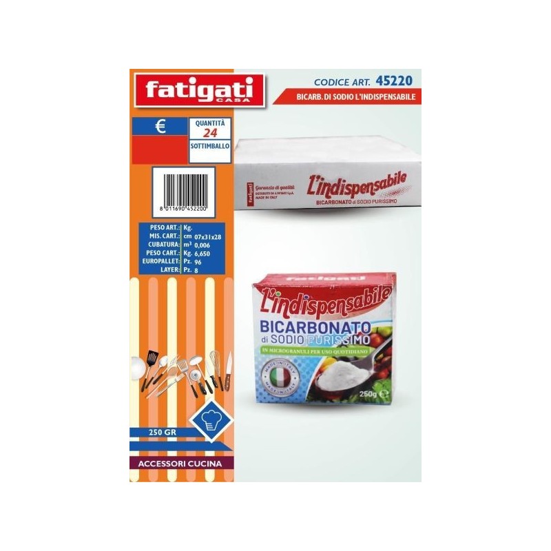 L'INDISPENSABILE BICARBONATO DI SODIO 250 GR