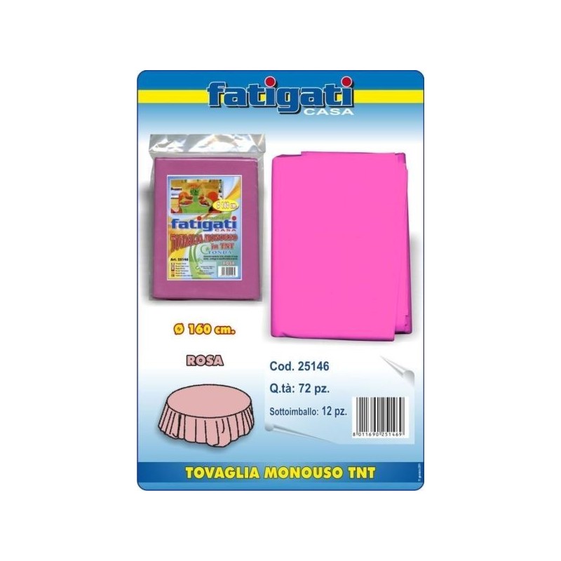 TOVAGLIA MONOUSO TNT TONDA ROSA D 160 CM