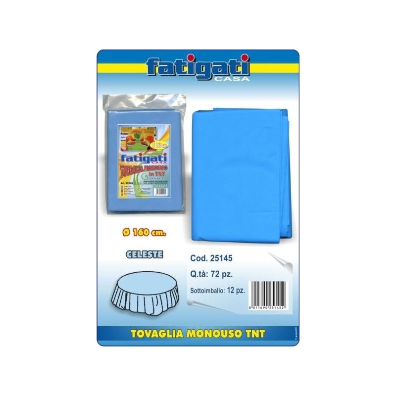 TOVAGLIA MONOUSO TNT TONDA CELESTE D 160 CM