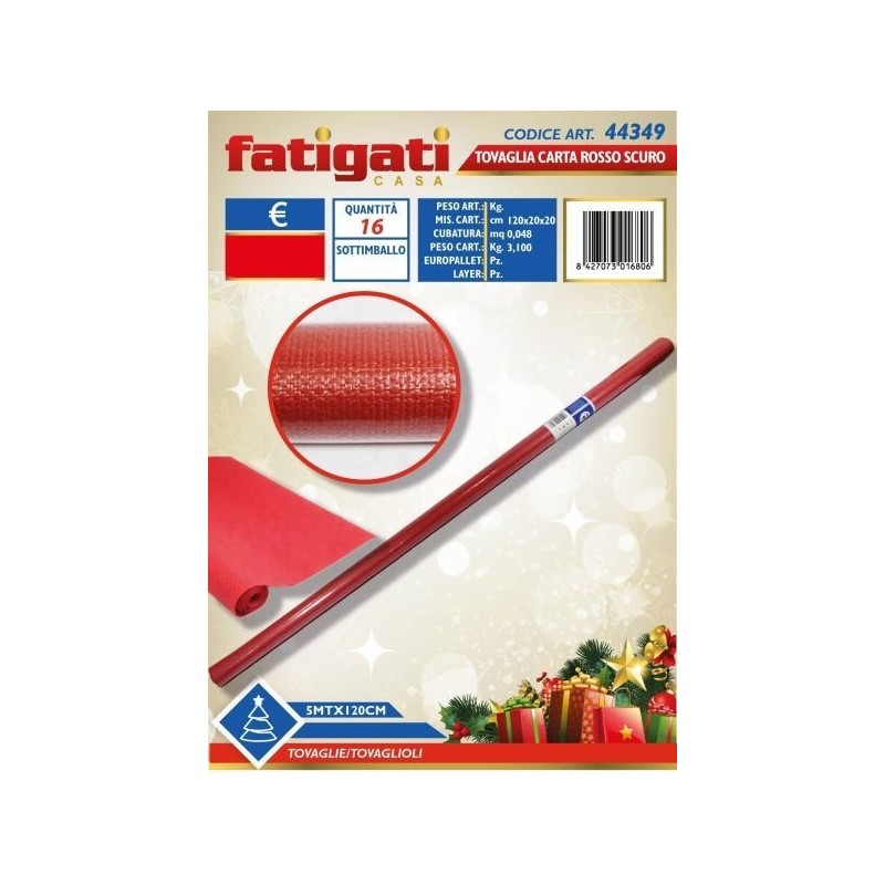 TOVAGLIA CARTA ROSSO SCURO 5MTX120 CM