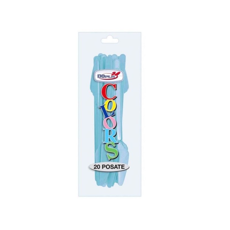 DOPLA COLTELLI AZZURRO 20PZ