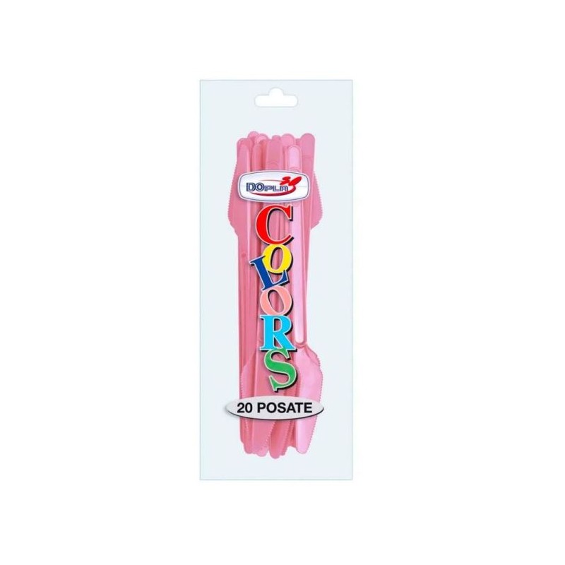 DOPLA COLTELLI ROSA 20 PZ