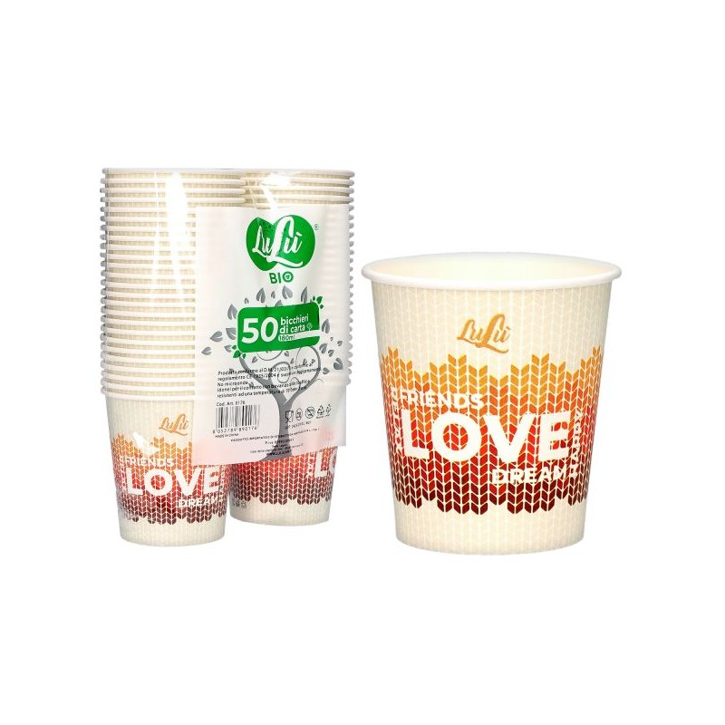 BICCHIERI DI CARTA HAPPI 180ML 50PZ