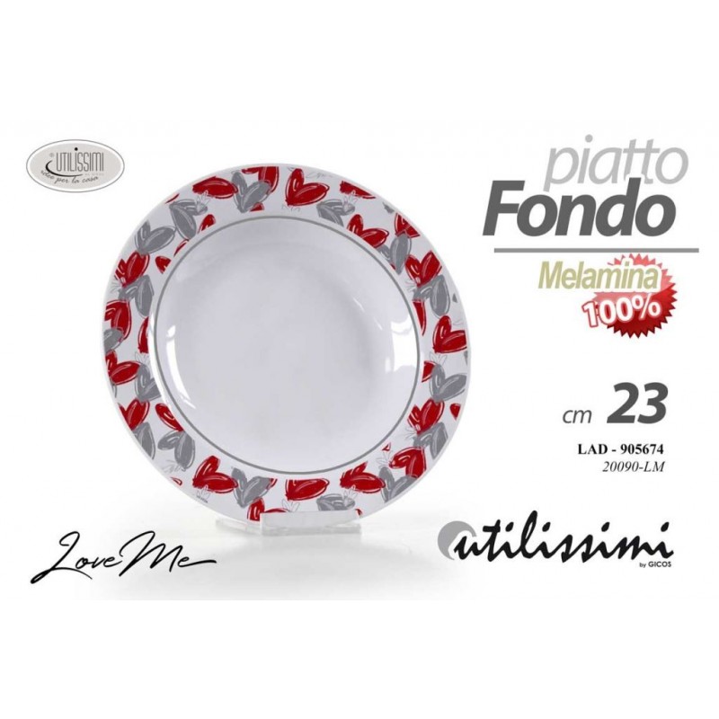 MELAMINA LOVE ME PIATTO FONDO 23cm 905674 GICOS