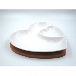 PIATTO CERAMICA BASE LEGNO...