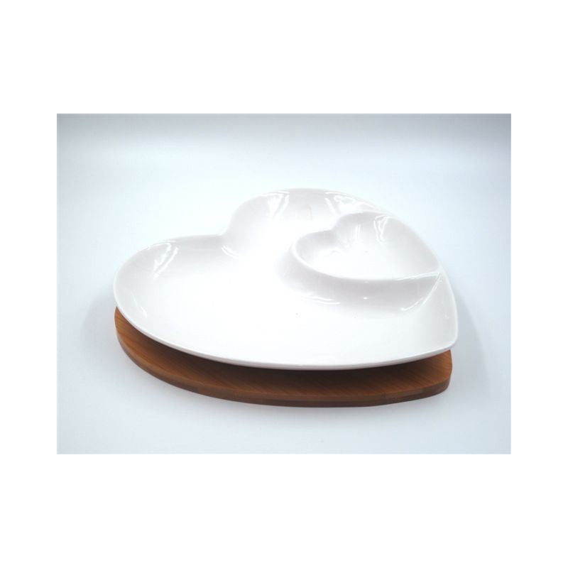 PIATTO CERAMICA BASE LEGNO DOP/CUORE 19328 SUD