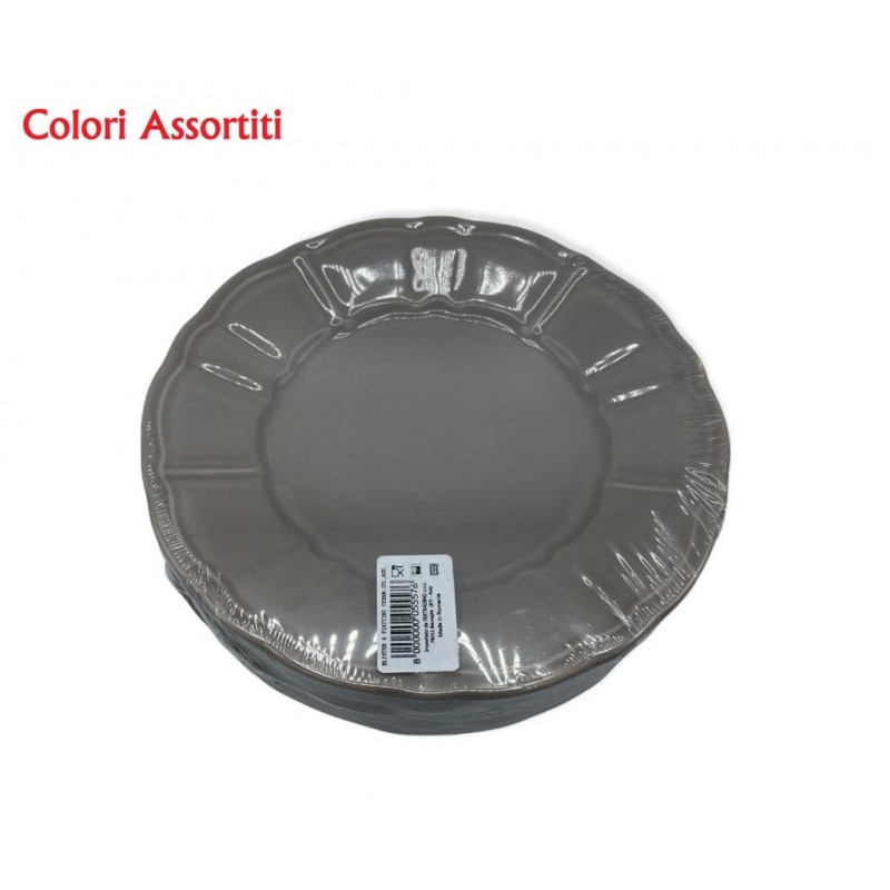 PIATTO CERAMICA FRUTTA A/6 VARI COLORI F/TRAD