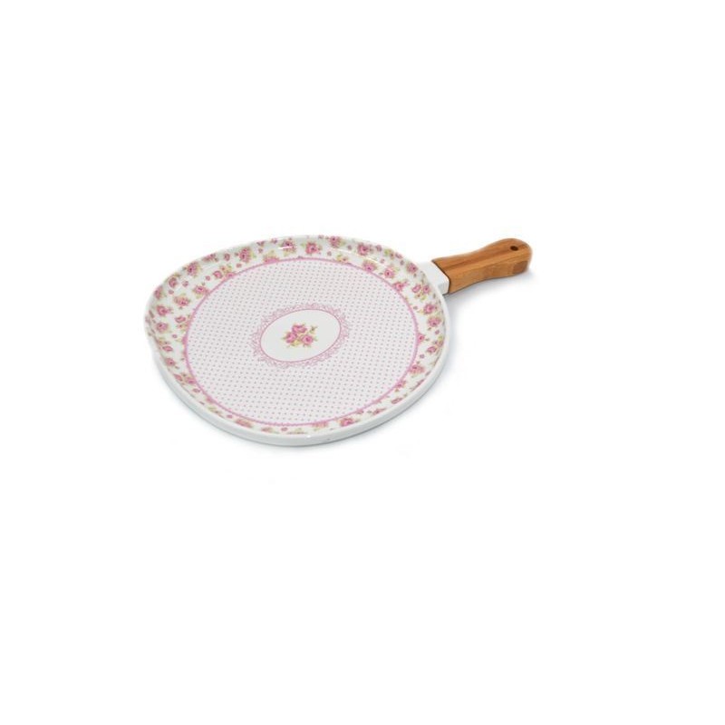 PIATTO CERAMICA MANICO LEGNO ROMANTIC ROSE 24cm 4300 SUD