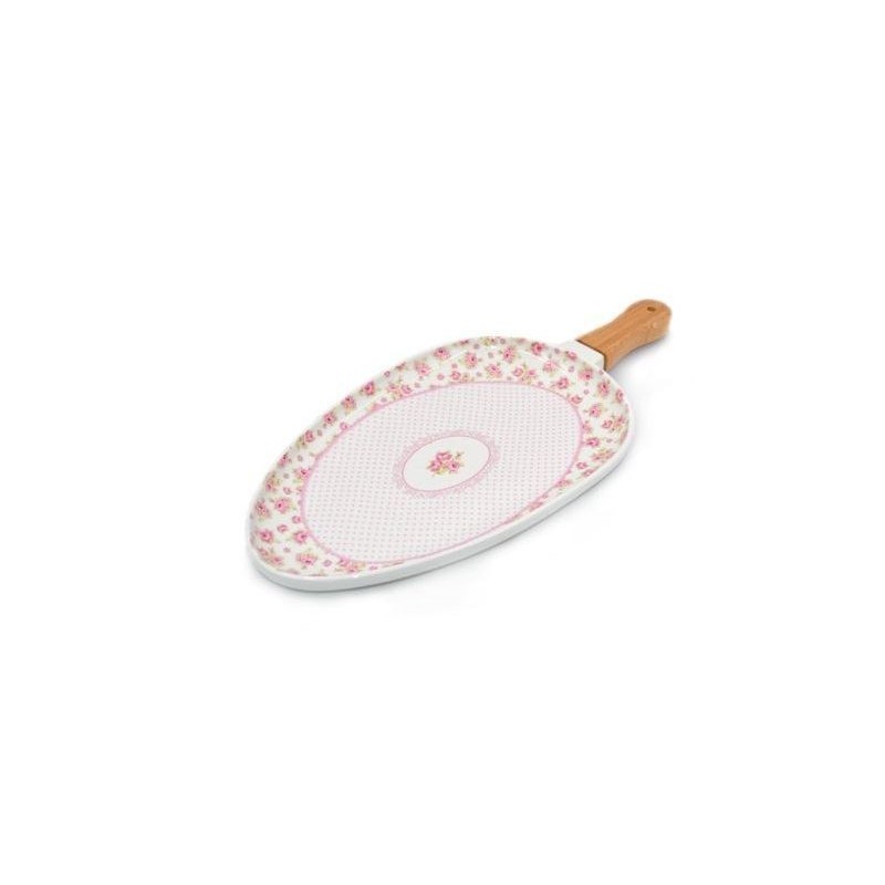 PIATTO CERAMICA MANICO LEGNO ROMANTIC ROSE 30cm 4232 SUD