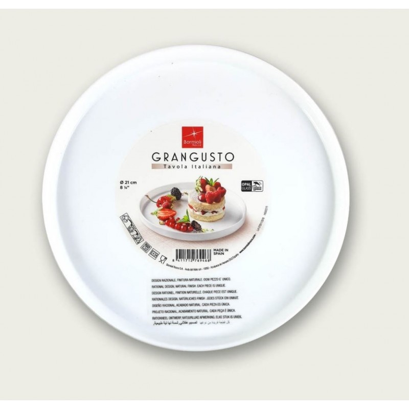 PIATTO OPALE GRANGUSTO BORDATO 21cm BORMIOLI ROCCO