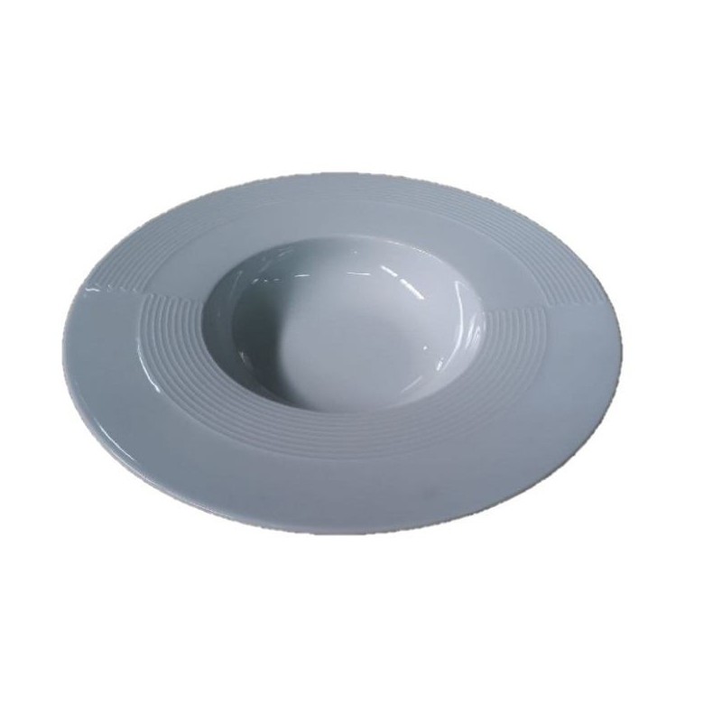 PIATTO PASTA BOWL PROCELLANA 27 RIGATO BIANCO 56023 FT