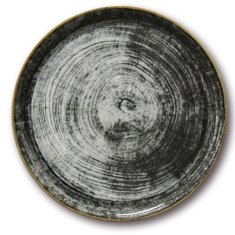 PIATTO PIZZA PORCELLANA 33cm BLACK ROUND SATURNIA