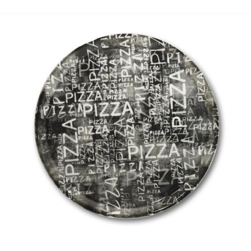 PIATTO PIZZA PORCELLANA 33cm BLACK & WHITE SATURNIA
