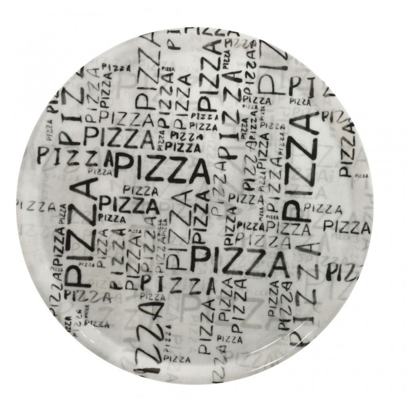 PIATTO PIZZA PORCELLANA 33cm WHITE & BLACK SATURNIA