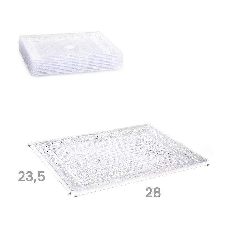 PIATTO PLA CRYSTAL RETT. 28x23,5cm TRASPARENTE 1501606 PF